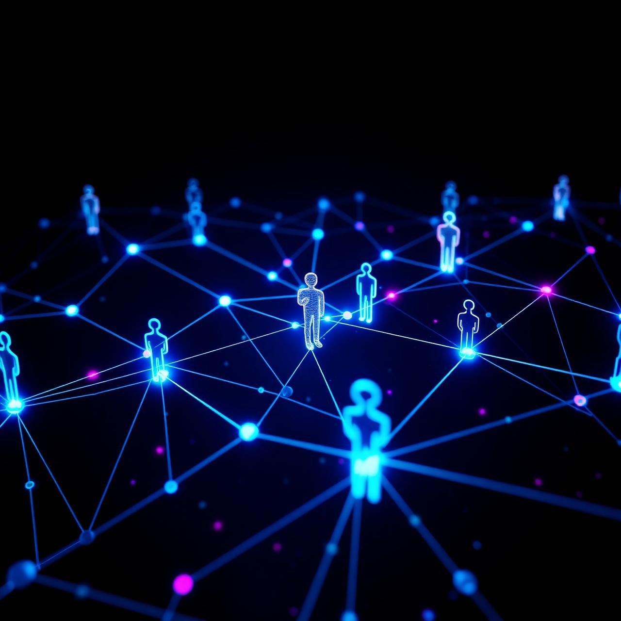 Glowing network of talent connections